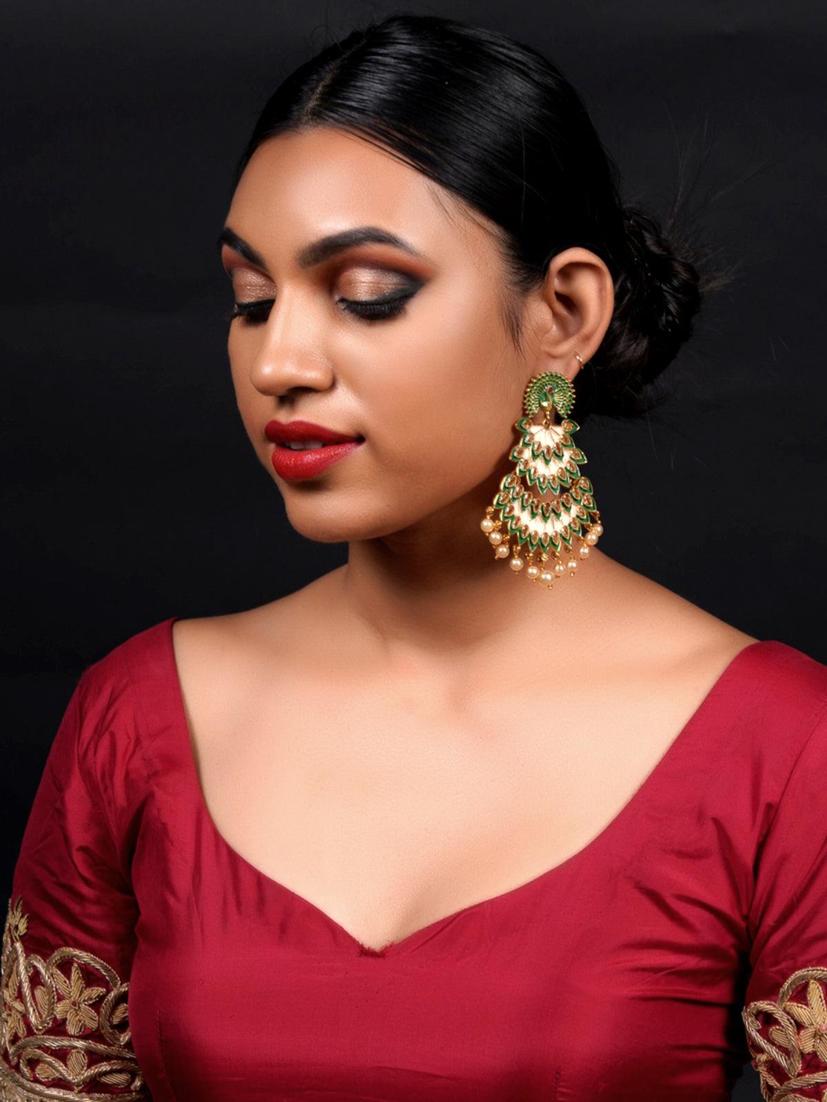 Red In Love - Buy Red Bangles, Gold Earrings with Sarees Scrapbook Look by  Divya N